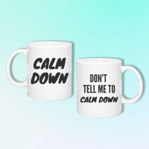Calm Down 325ml Ceramic Mug Duo