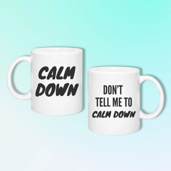 Calm Down 325ml Ceramic Mug Duo