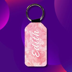 Pink Marble Personalised Keychain
