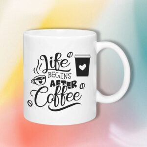 Life Begins After Coffee 325ml Ceramic Mug
