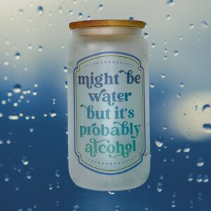 Might Be Water 473ml Frosted Glass Tumbler