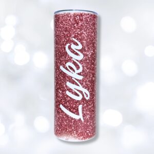 Pink Glitter Personalised 590ml Metal Tumbler