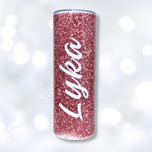 Pink Glitter Personalised 590ml Metal Tumbler