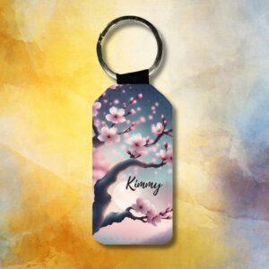 Cherry Blossoms Personalised Keychain