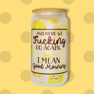 Good morning (Sunshine) 473ml Frosted Glass Tumbler