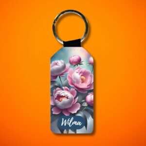 Peonies Personalised Keychain