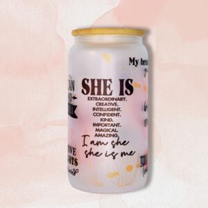 I am She, She is Me! 473ml Frosted Glass Tumbler