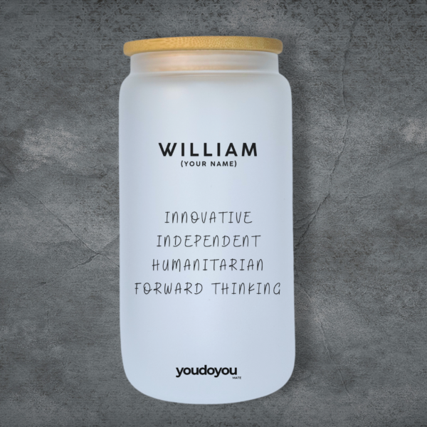Aquarius - 20th Jan - 19th Feb 473ml Frosted Glass Tumbler - Image 2