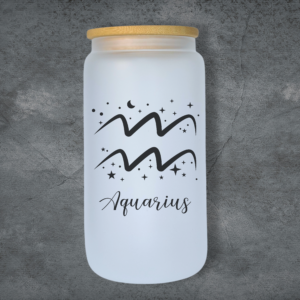 Aquarius - 20th Jan - 19th Feb 473ml Frosted Glass Tumbler