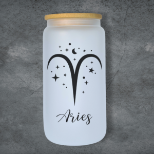 Aries - 21st Mar - 20th Apr 473ml Frosted Glass Tumbler