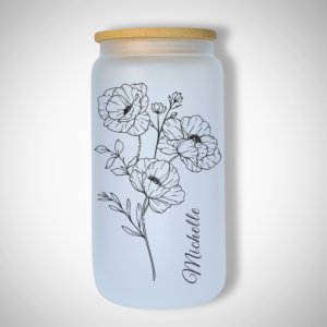 August - Poppy - 473ml Frosted Glass Tumbler