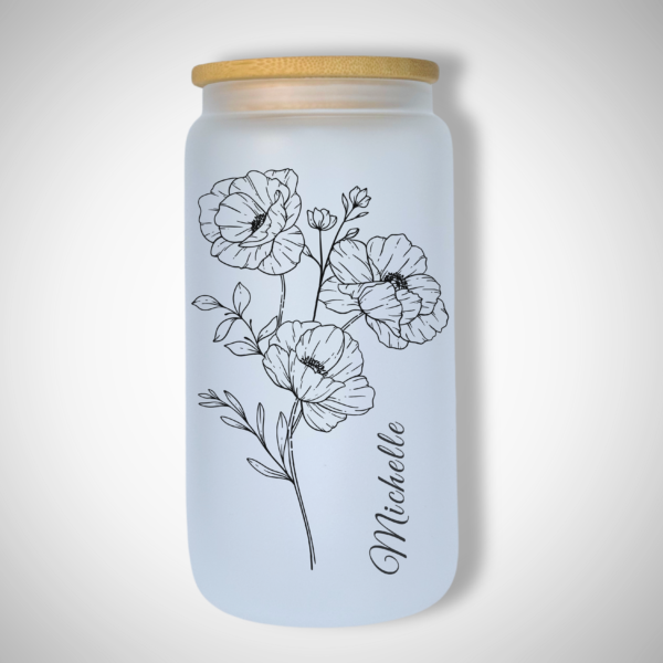 August - Poppy - 473ml Frosted Glass Tumbler
