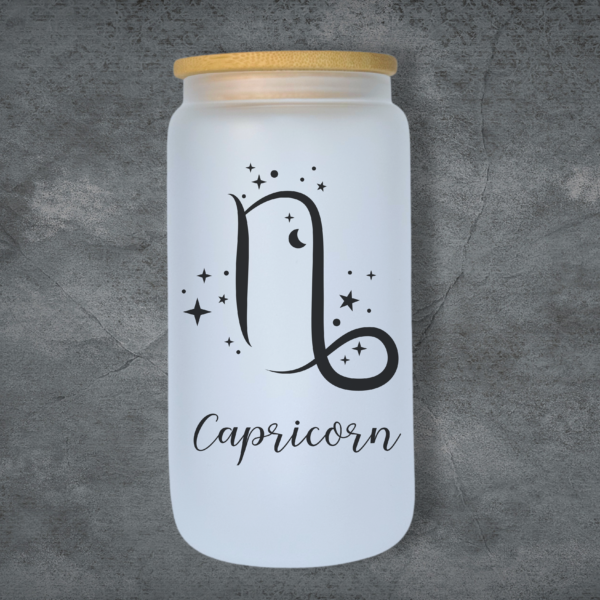 Capricorn - 22nd Dec - 19th Jan 473ml Frosted Glass Tumbler