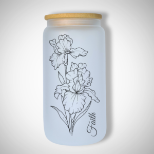 February - Iris - 473ml Frosted Glass Tumbler