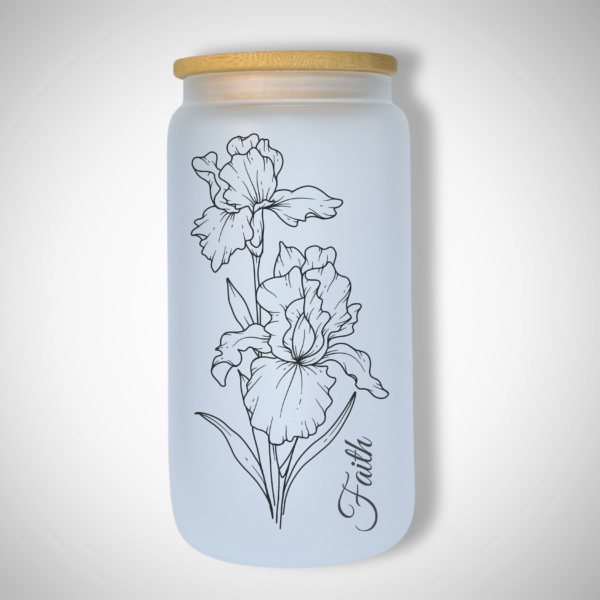 February - Iris - 473ml Frosted Glass Tumbler