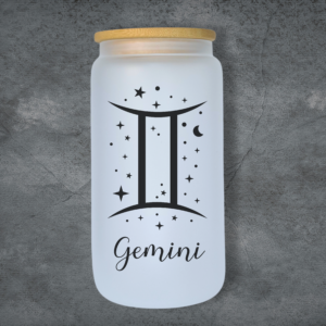 Gemini - 21st May - 20th Jun 473ml Frosted Glass Tumbler