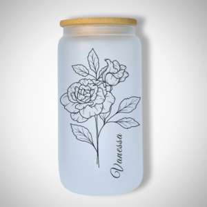June - Rose - 473ml Frosted Glass Tumbler