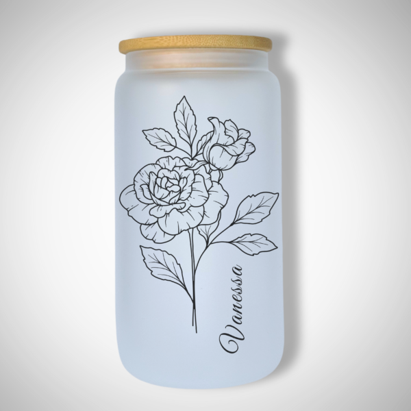 June - Rose - 473ml Frosted Glass Tumbler
