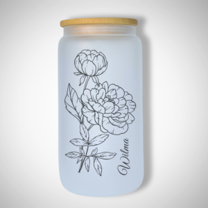 November - Peony - 473ml Frosted Glass Tumbler