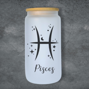 Pisces - 20th Feb - 20th Mar 473ml Frosted Glass Tumbler