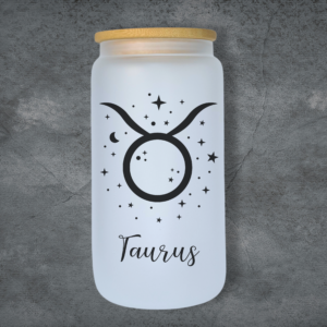 Taurus - 21st Apr - 20th May 473ml Frosted Glass Tumbler