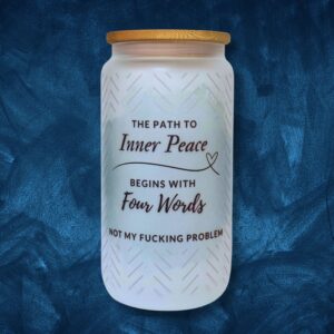 The Path to Inner Peace 473ml Frosted Glass Tumbler
